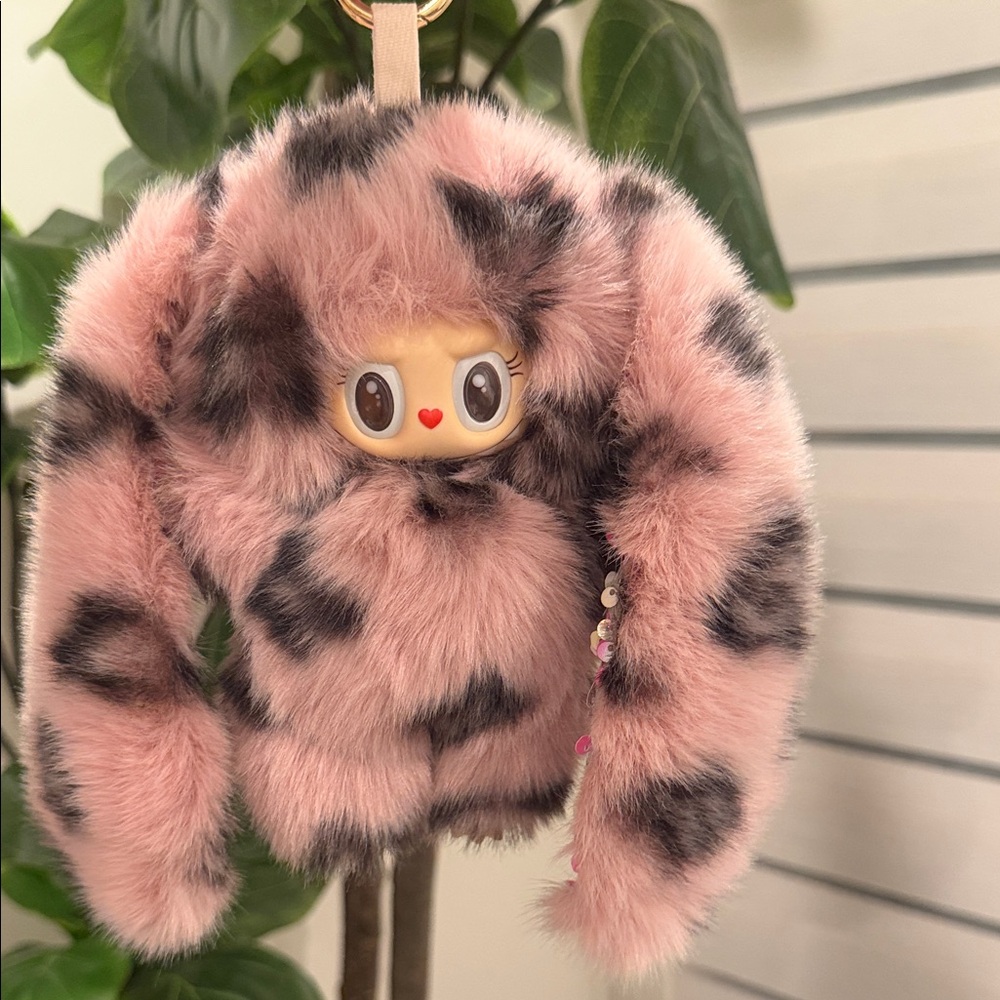 Adorable Pink and Black Plush Toy